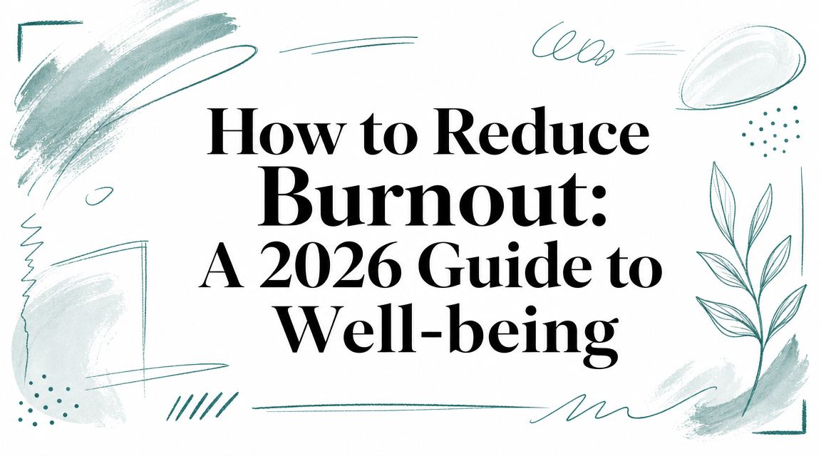 How to Reduce Burnout: A 2026 Guide to Well-being